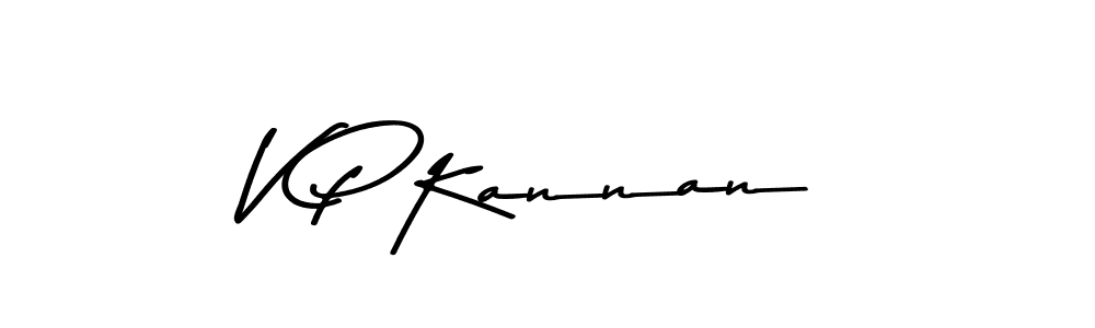 How to make V P Kannan name signature. Use Asem Kandis PERSONAL USE style for creating short signs online. This is the latest handwritten sign. V P Kannan signature style 9 images and pictures png